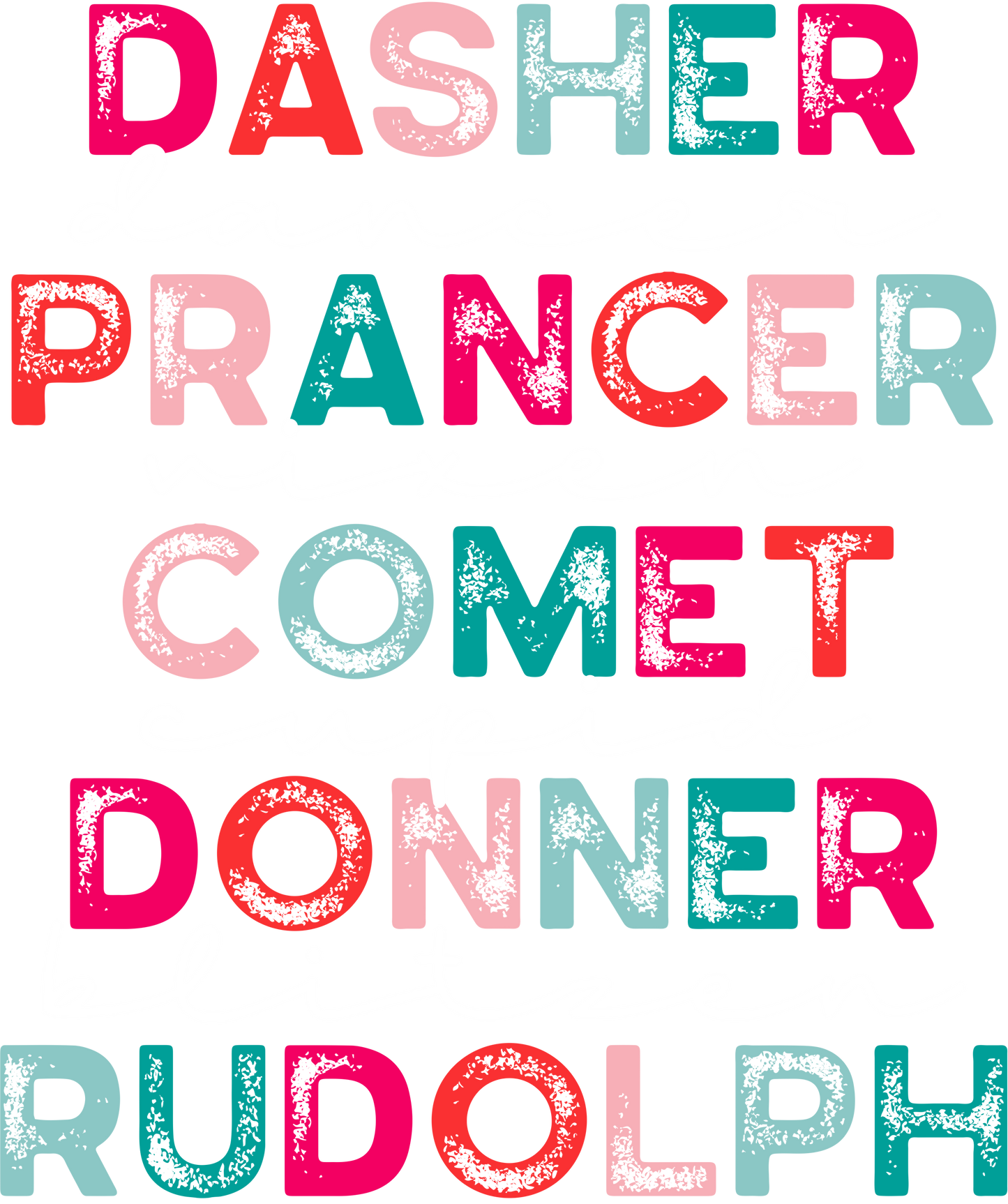 DASHER, DANCER, PRANCER, VIXEN....