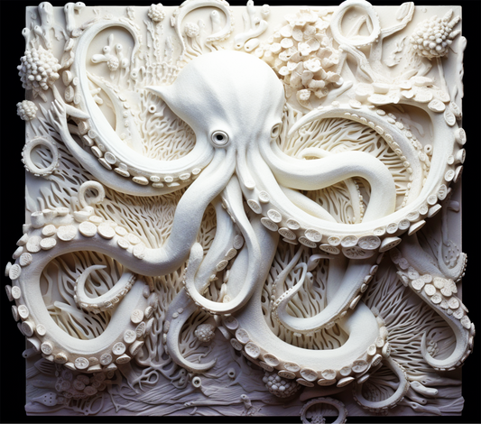 3D WHITE OCTOPUS