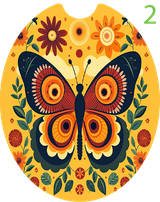 MULTICOLORED BUTTERFLY COASTERS
