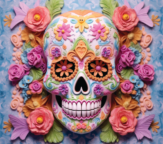 3D FLORAL SKULL