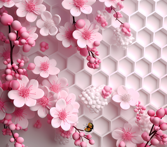 PINK FLORAL HONEYCOMB