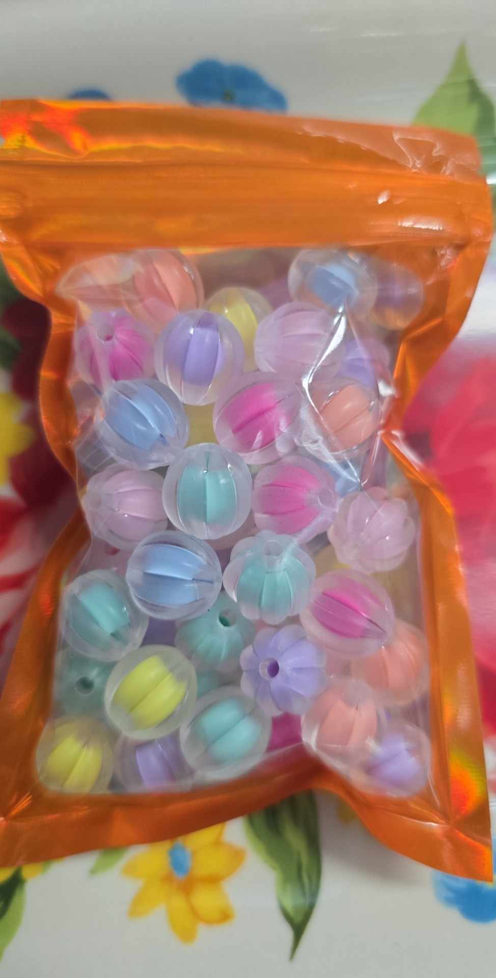 12 MM FROSTED PUMPKIN BEADS