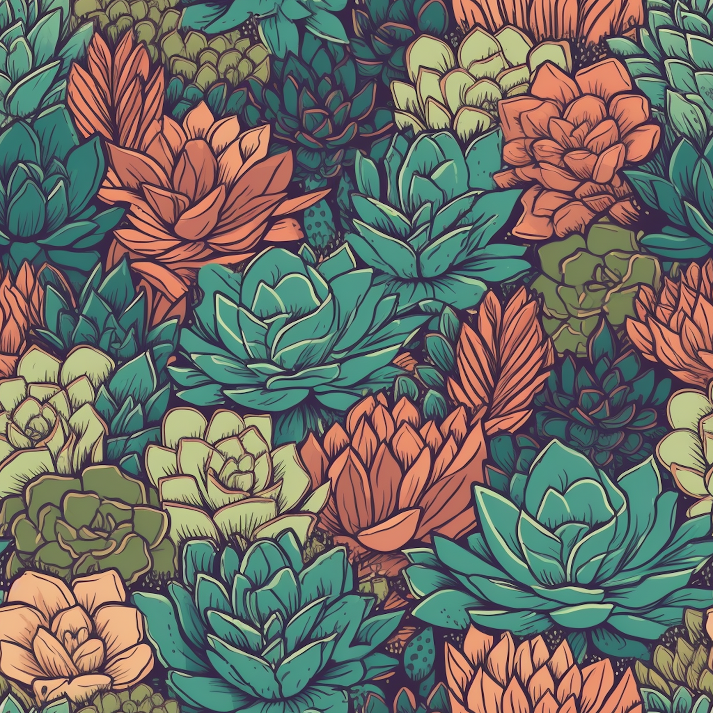 PINK AND BLUE SUCCULENTS