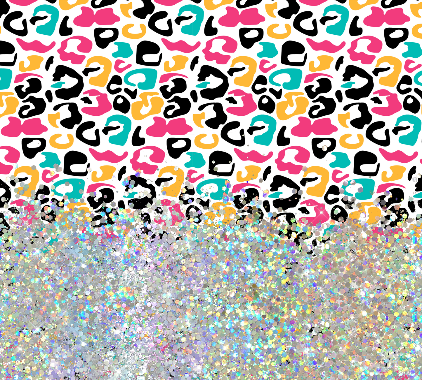 MULTI COLORED LEOPARD GLITTER PEN/CUP COMBO
