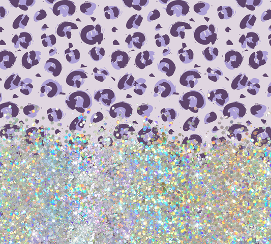 PURPLE PRINT CUP GLITTER PEN/CUP COMBO
