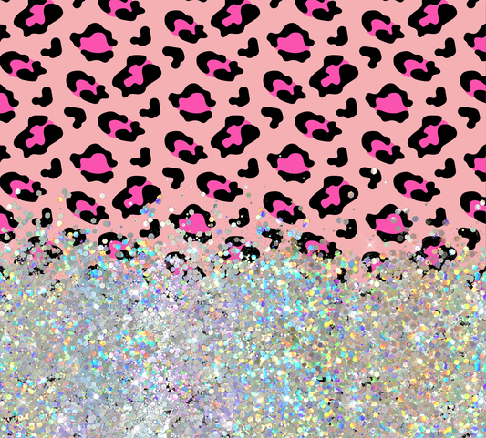 PINK PRINT CUP GLITTER PEN/CUP COMBO