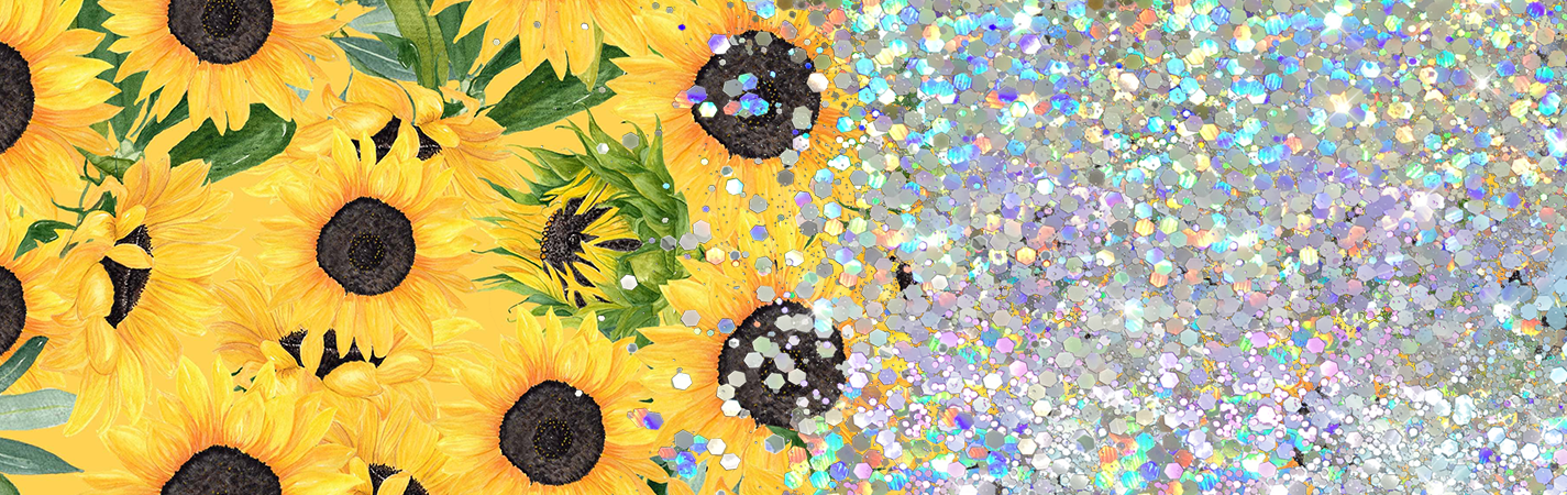 DAISY PRINT CUP GLITTER PEN/CUP COMBO