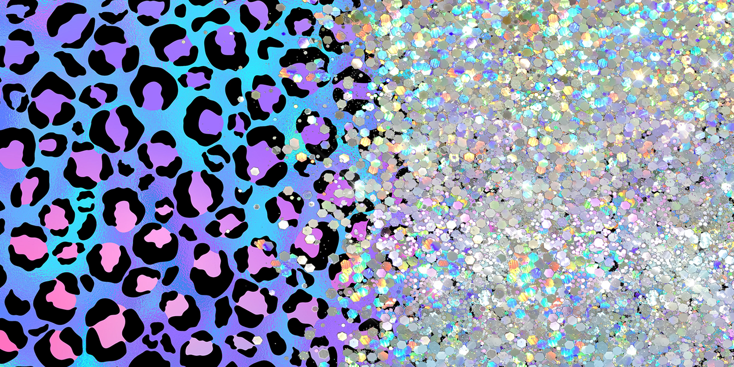 MULTI COLORED ANIMAL PRINT CUP GLITTER PEN/CUP COMBO