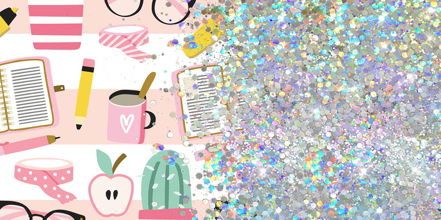 TEACHER GLITTER PEN/CUP COMBO