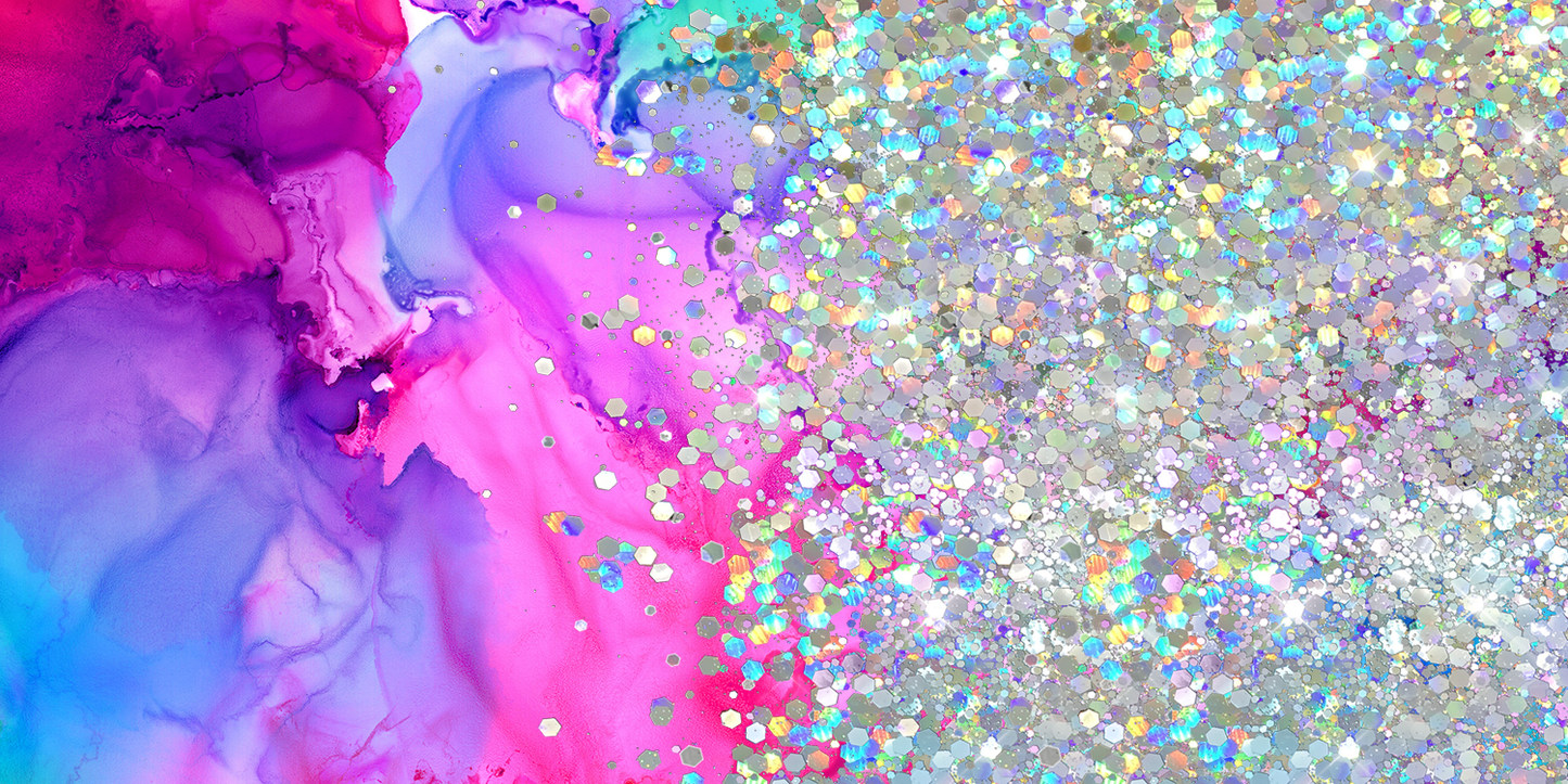 WATERCOLOR PRINT CUP GLITTER PEN/CUP COMBO