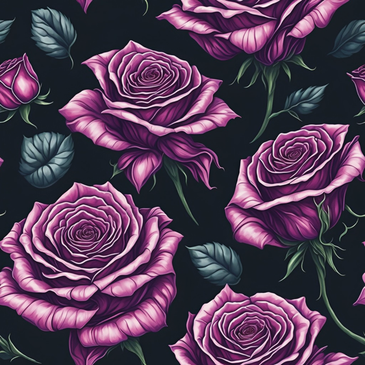 KBLACK AND PINK FLORAL