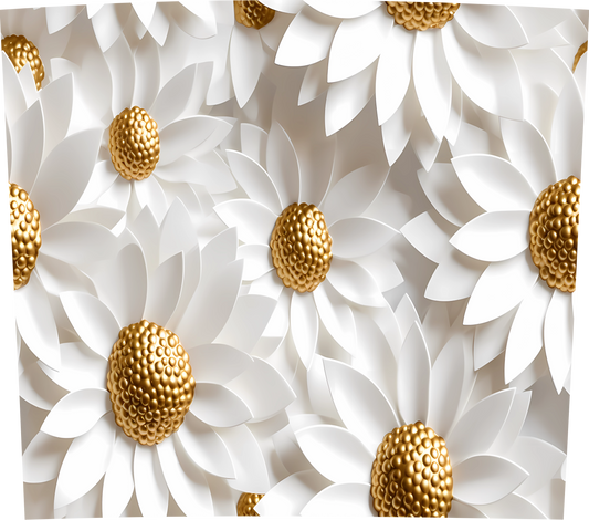 3D GOLD AND WHITE SUNFLOWERS