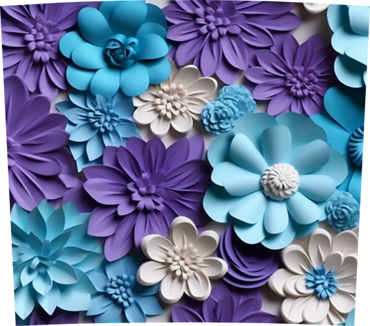 3D PURPLE AND TURQUOISE