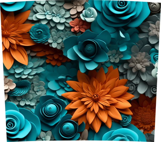 3D TURQUOISE AND ORANGE
