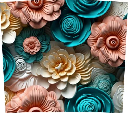 PEACH AND TURQUOISE FLORAL