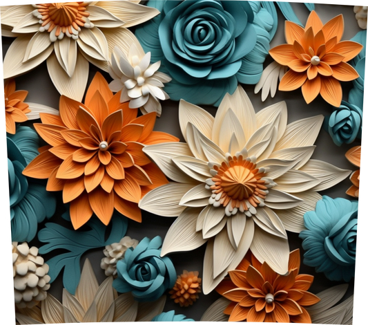 3D ORANGE AND TURQUOISE