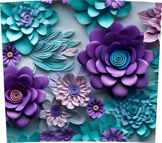 PURPLE AND TURQUOISE FLORAL