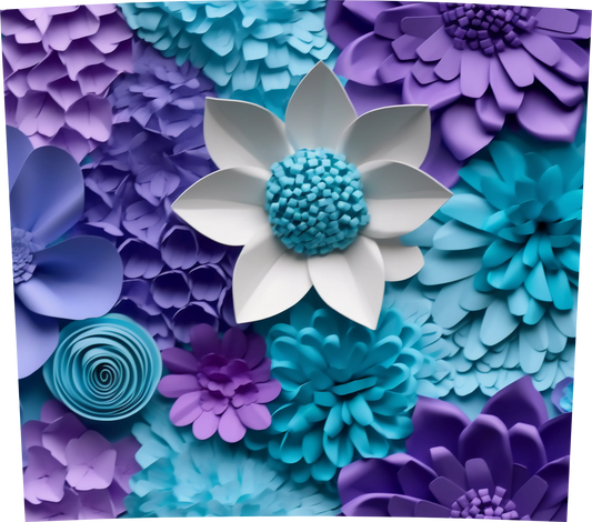 3D PURPLE AND TURQUOISE