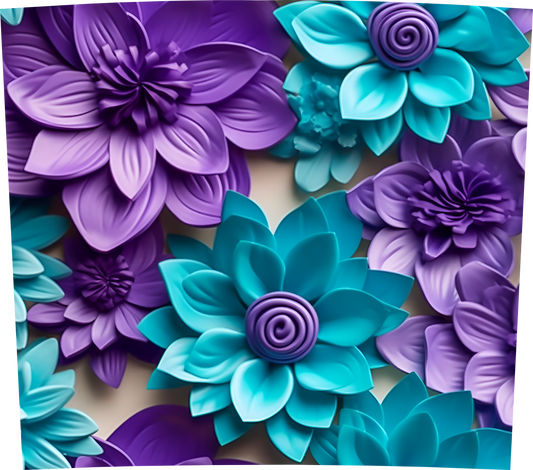 3D PURPLE AND TURQUOISE