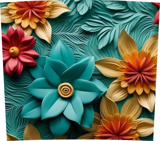 3D TURQUOISE AND GOLD