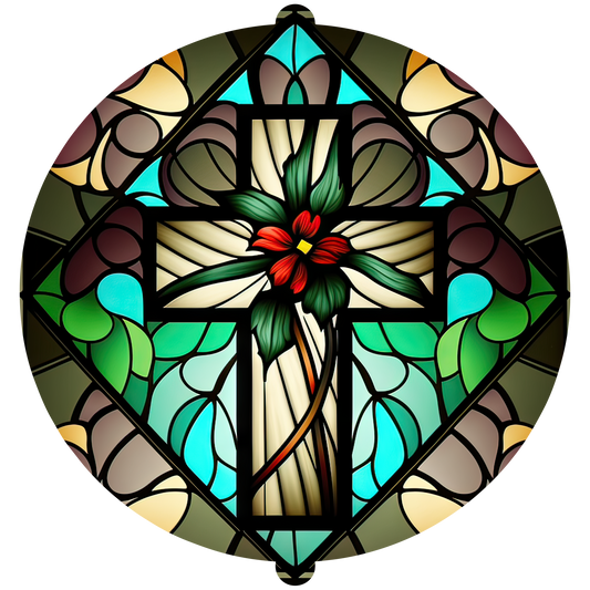 FLORAL CROSS WINDSPINNER