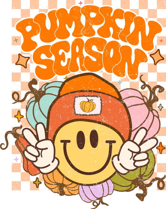 ORANGE PEACE SMILEY FACE BEANIE