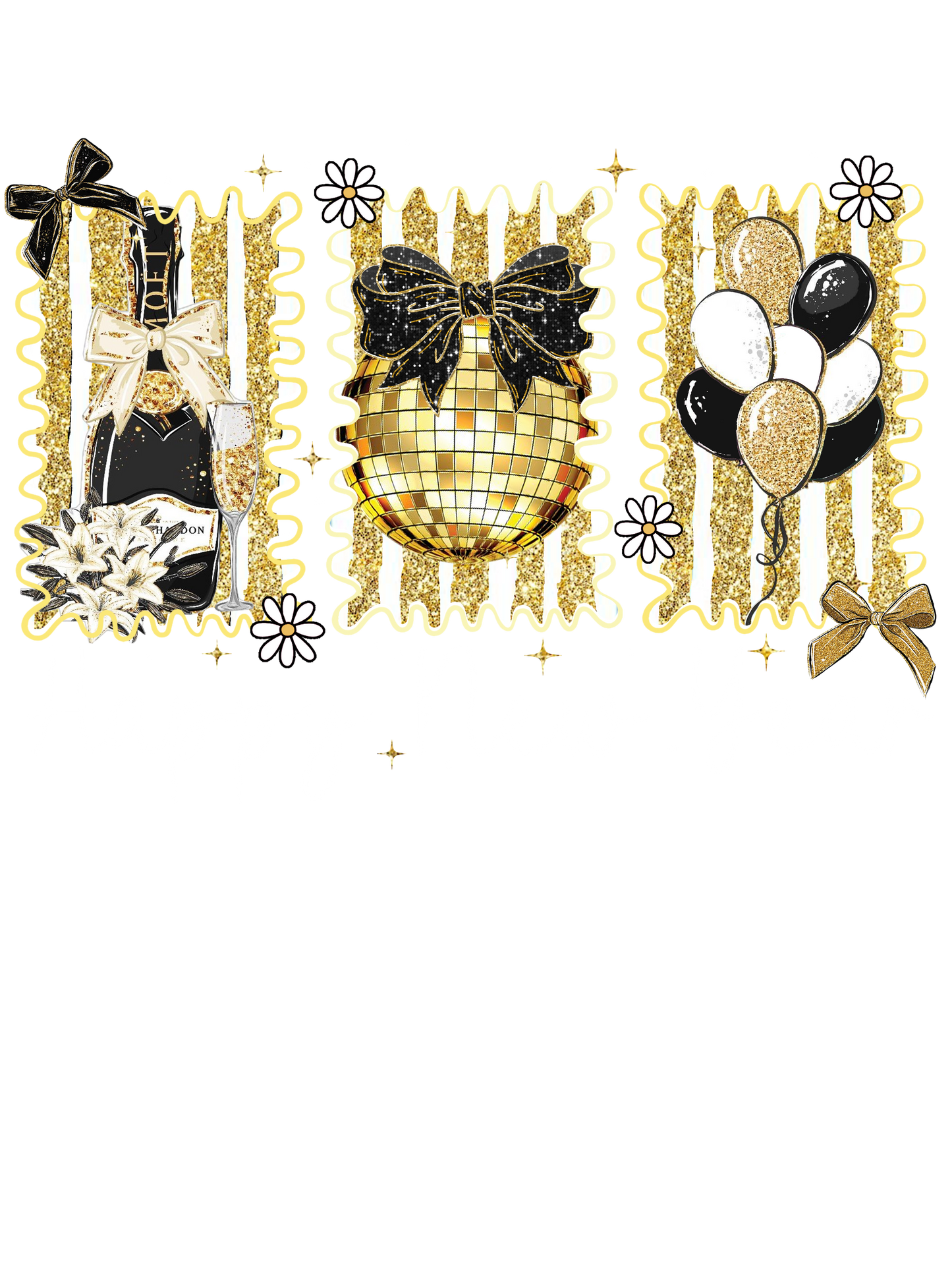 HAPPY NEW YEAR BLACK AND GOLD