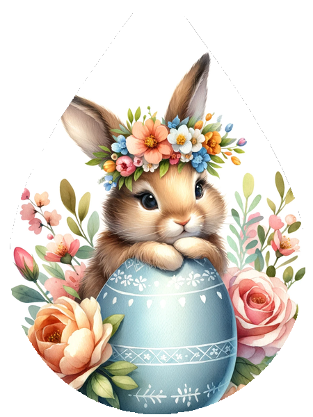 WATERCOLOR BUNNY EARRING