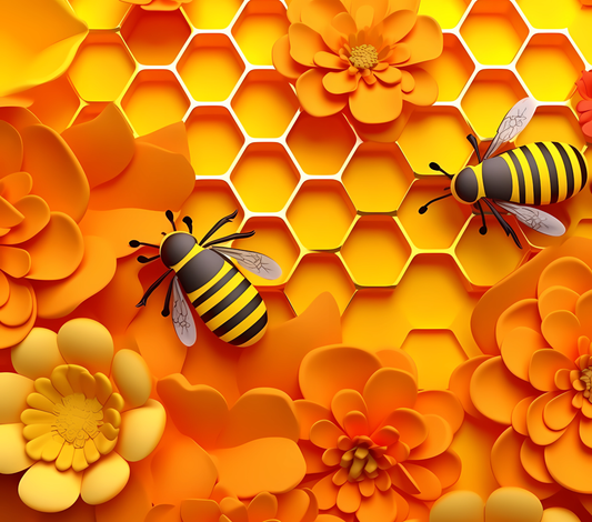 3D BEE AND HONEYCOMB WRAP