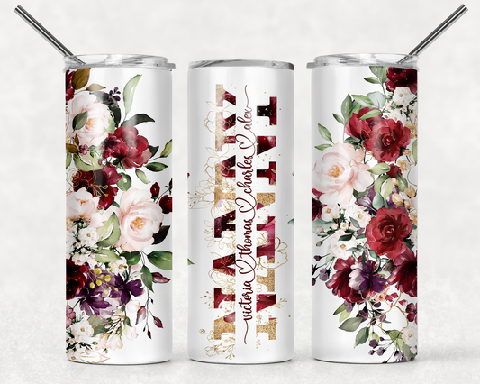 NANNY WITH BURGUNDY FLOWERS