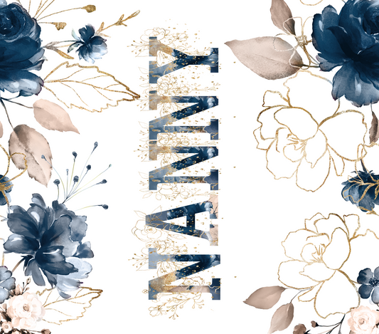 NANNY WITH NAVY FLOWERS