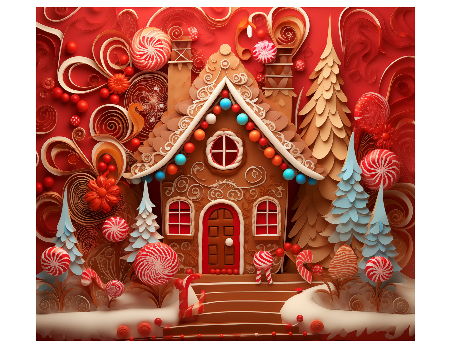 RED GINGERBREAD HOUSE