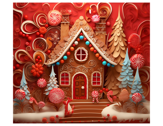 RED GINGERBREAD HOUSE