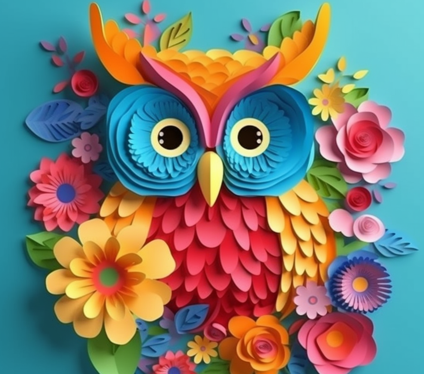 3D COLORFUL OWLS