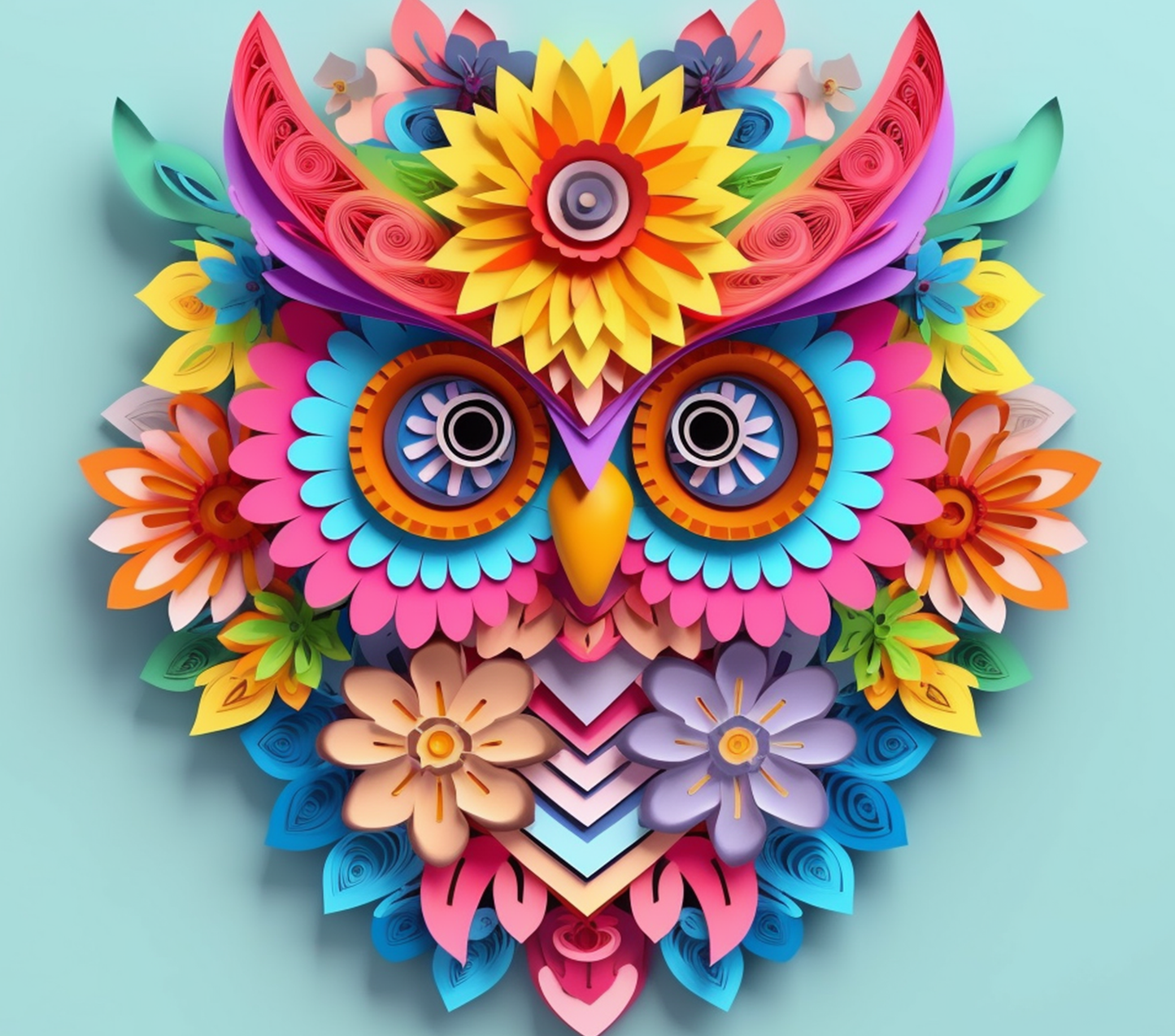 3D COLORFUL OWLS