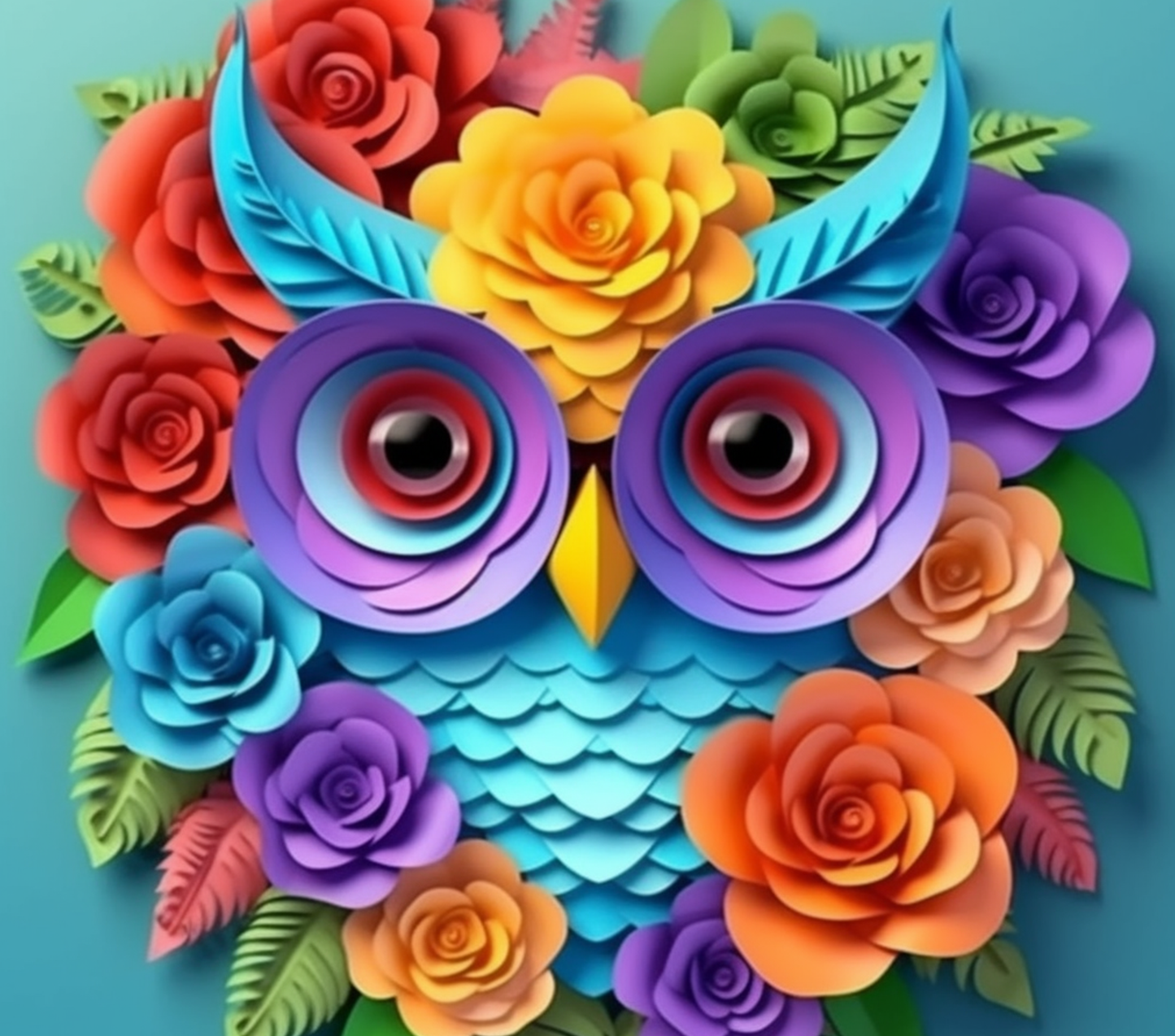 3D COLORFUL OWLS