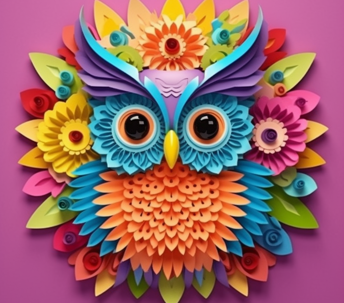 3D COLORFUL OWLS