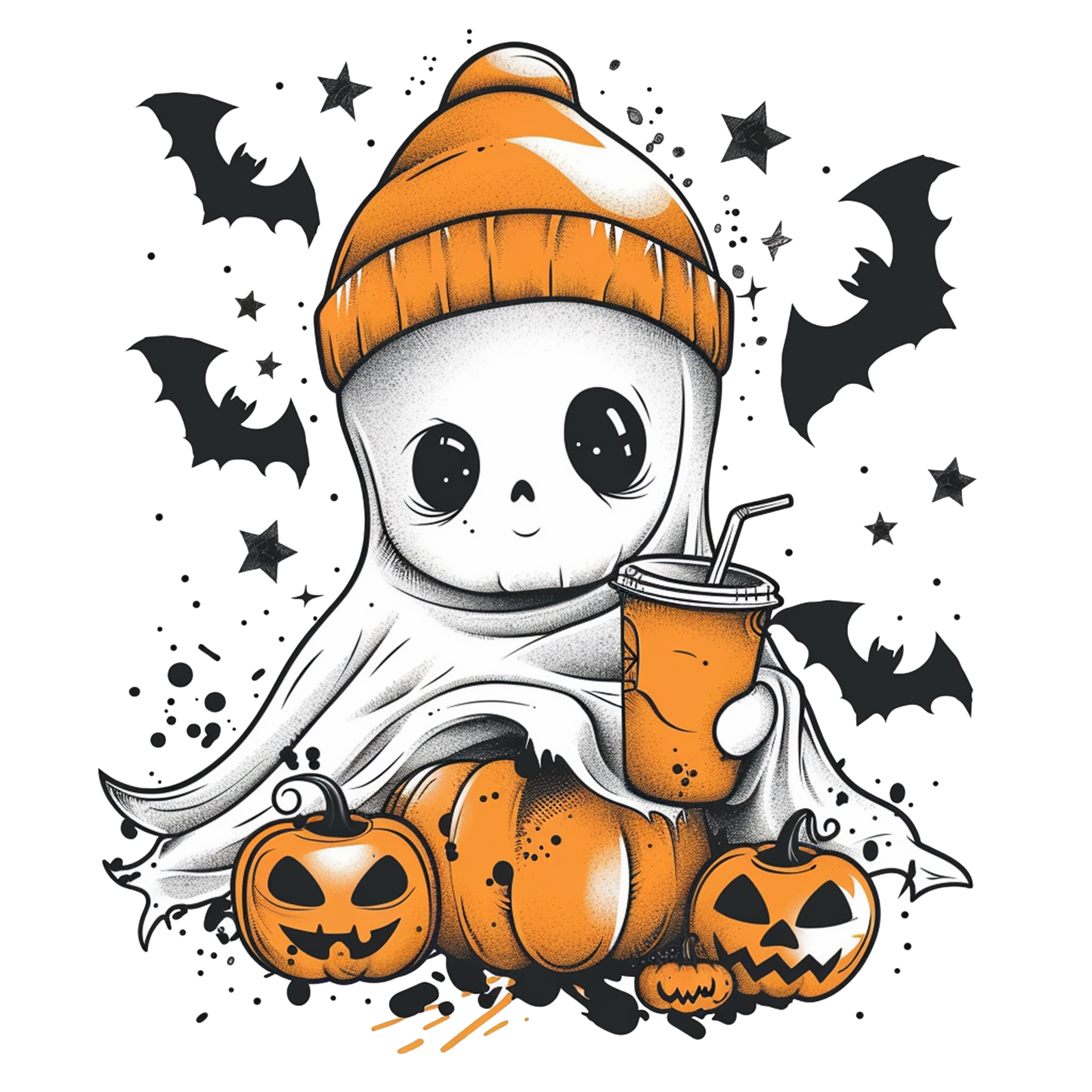 HALLOWEEN GHOST WITH BATS