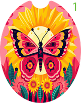 MULTICOLORED BUTTERFLY COASTERS