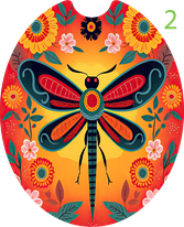 MULTICOLORED DRAGONFLY COASTERS