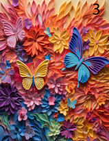 MULTICOLORED FLORAL AND BUTTERFLY