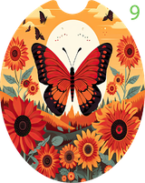 MULTICOLORED BUTTERFLY COASTERS