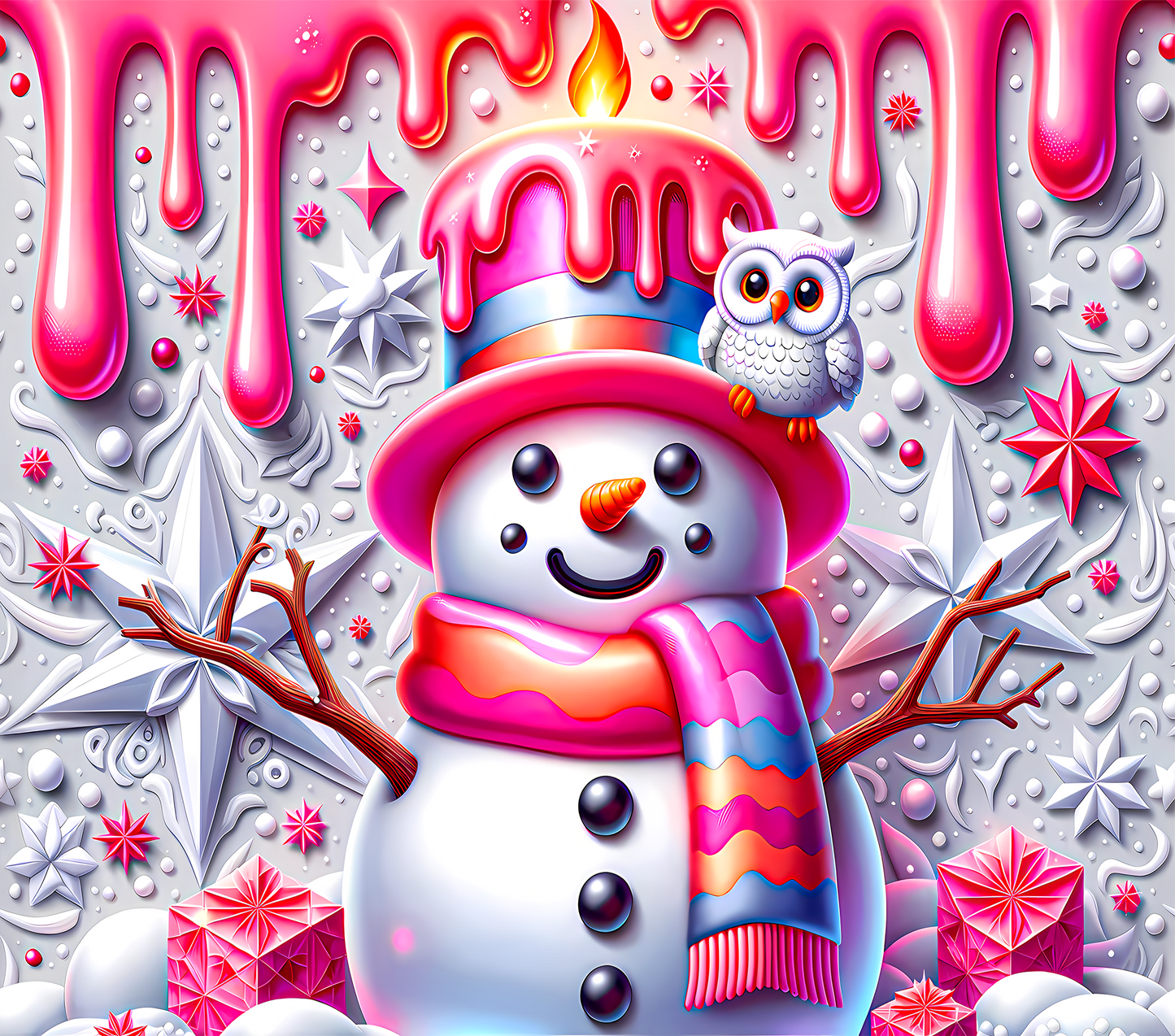 PINK CHRISTMAS SNOWMEN