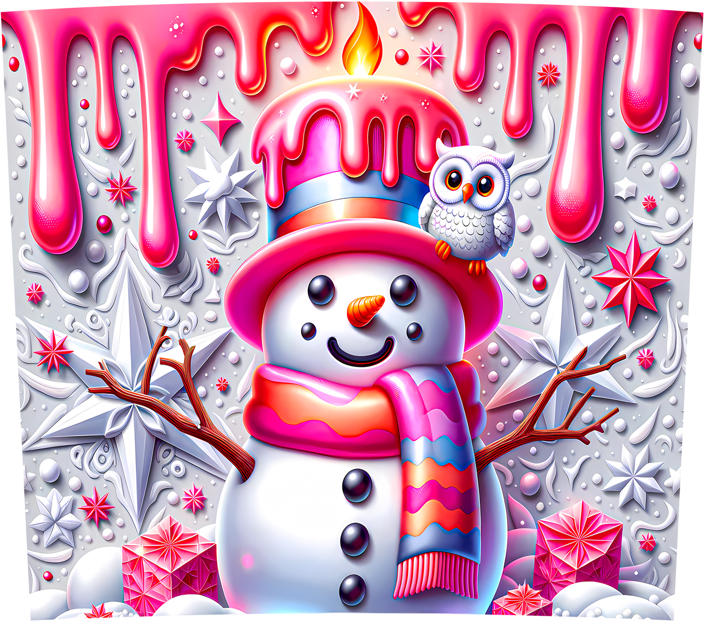 PINK CHRISTMAS SNOWMEN