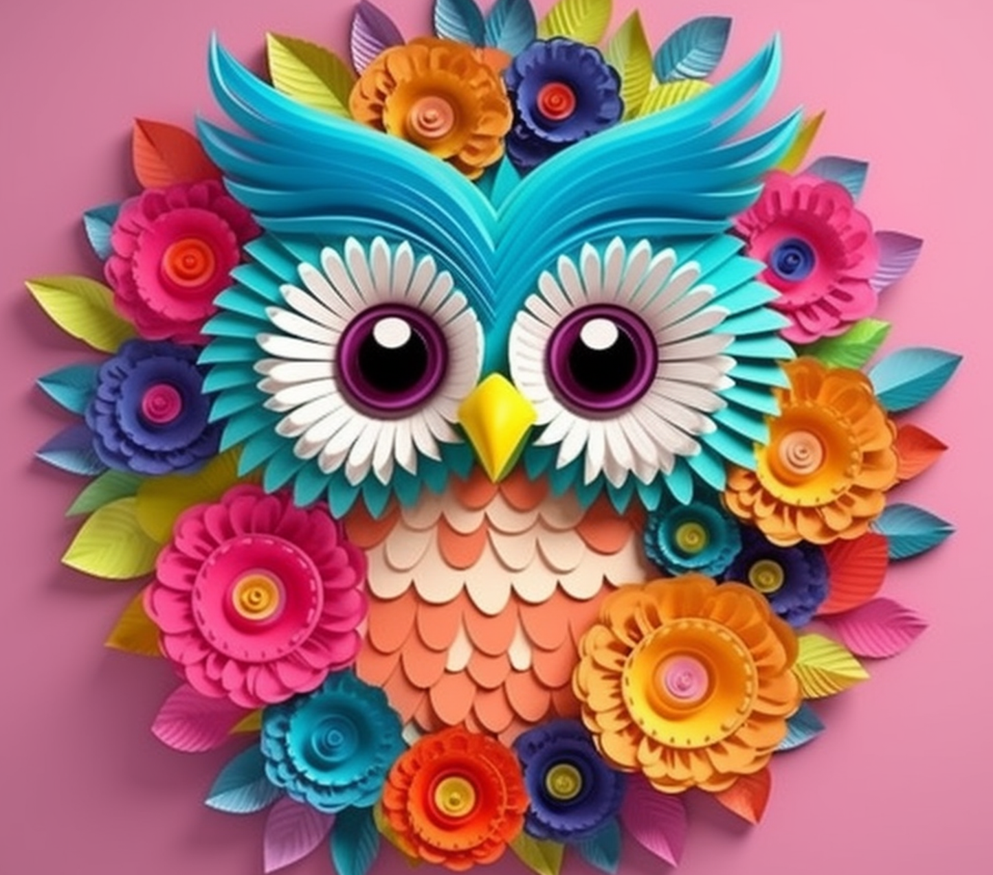 3D COLORFUL OWLS