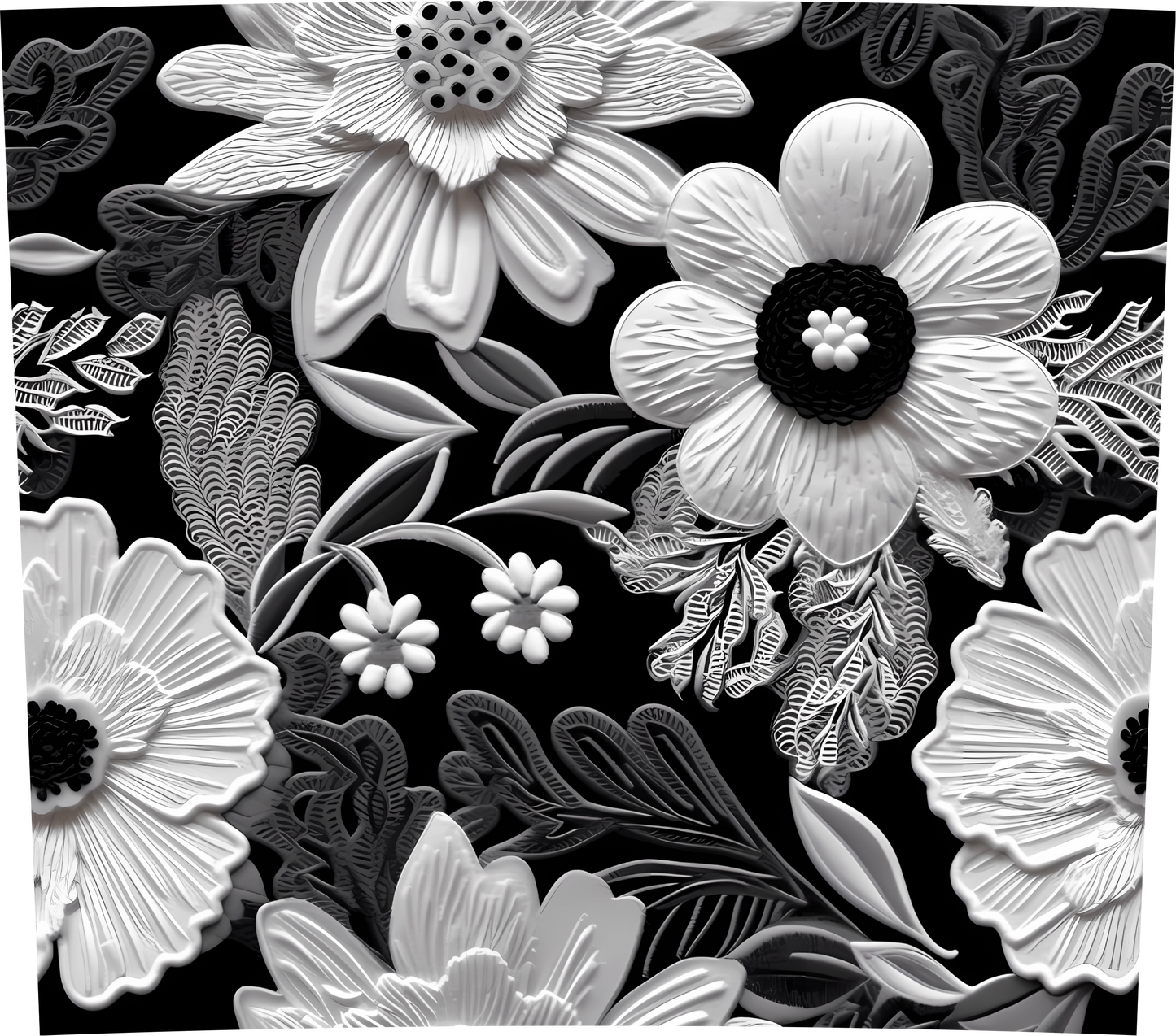 BLACK AND WHITE FLORAL