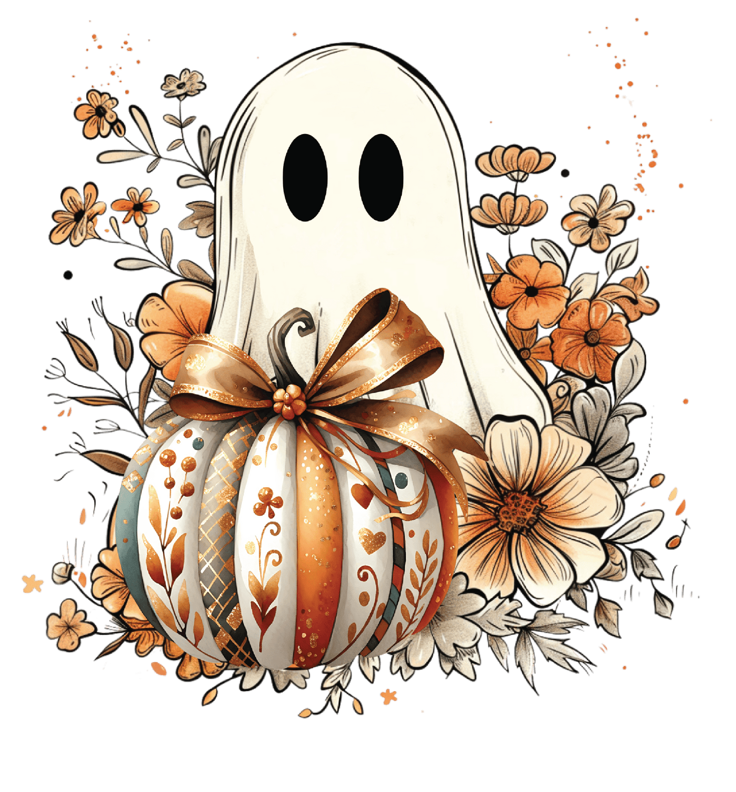 GHOST WITH FALL PUMPKIN