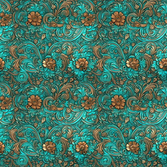 TURQUOISE GOLD TOOLED
