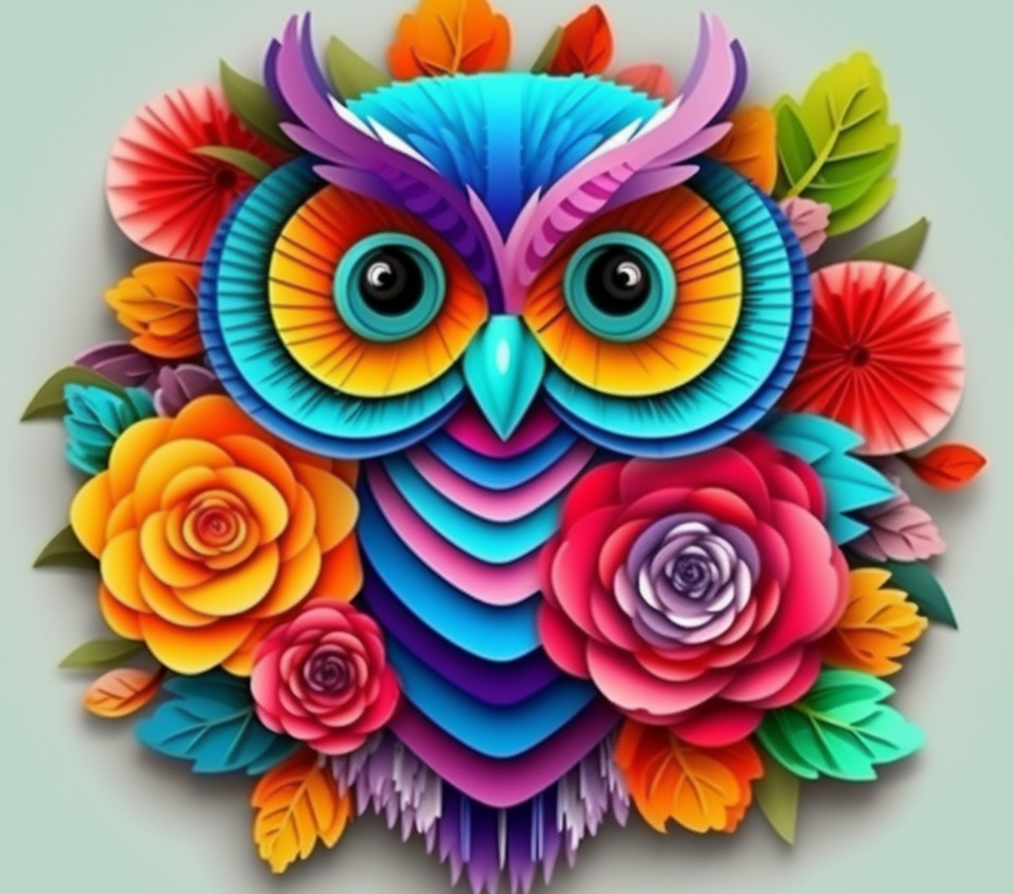 3D COLORFUL OWLS