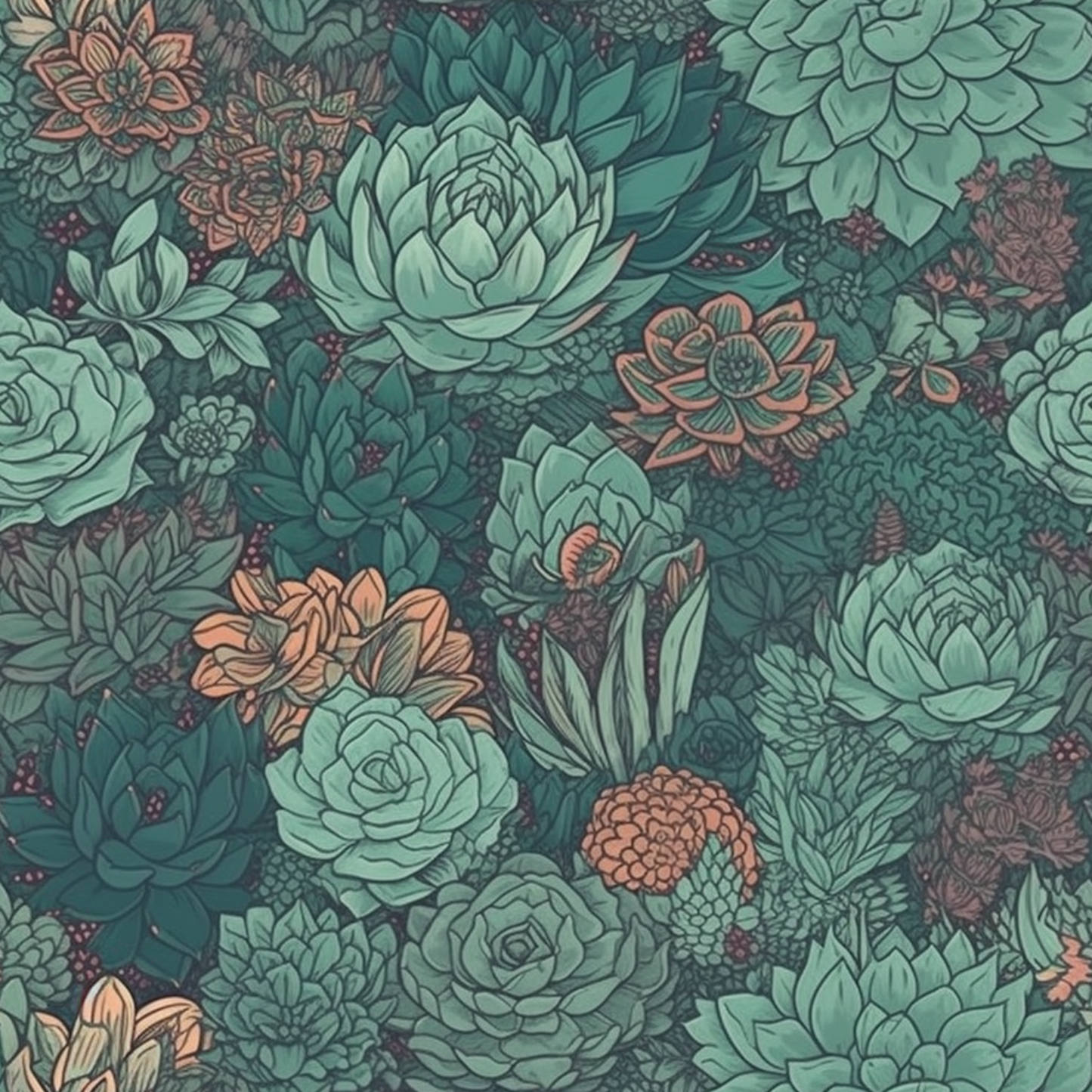 PINK AND BLUE SUCCULENTS